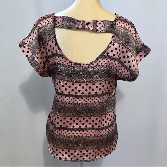 Rumors Cap Sleeves Pattern Blouse Women M - Picture 5 of 8